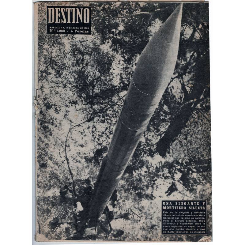 Revista Destino No. 1080. 19 abril 1958. Cohete Wac Corporal