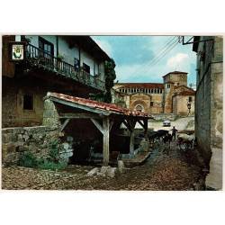 Postal Cantabria. Santillana del Mar. Calle del Río, al fondo la Colegiata No. 10