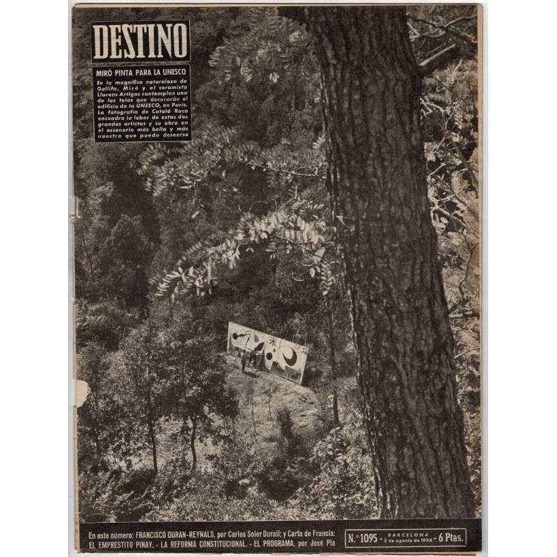 Revista Destino No. 1095. 2 agosto 1958. Miró pinta para la UNESCO