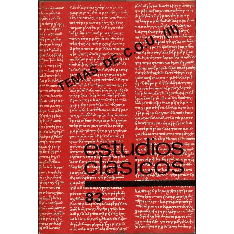 Estudios Clásicos Tomo XXIII No. 83. Junio 1979. Organo de la Sociedad Española de Estudios Clásicos