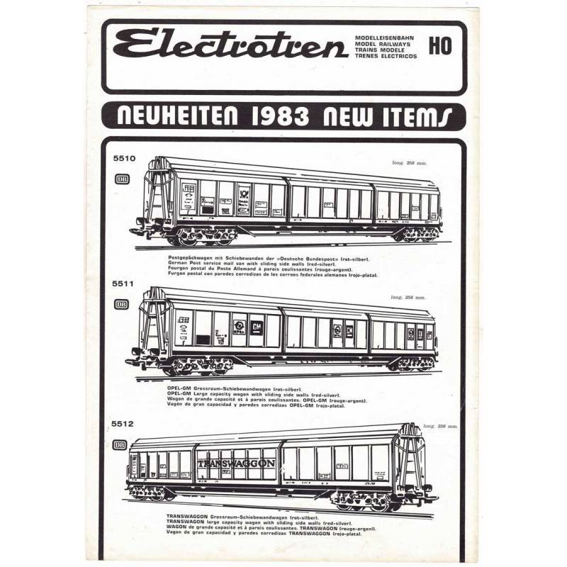 Catálogo de novedades Electrotren 1983 H0