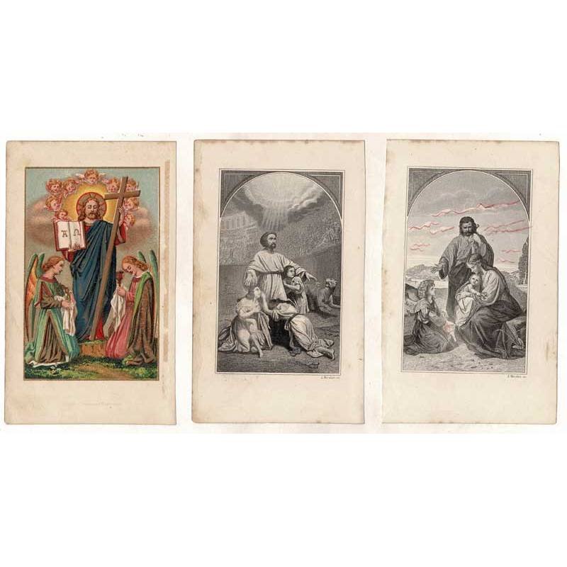 Tres litografías originales religiosas s. XIX