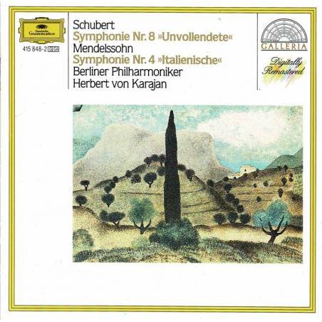 Schubert. Mendelssohn. Karajan - Symphonie Nr. 8 Unvollendete. Symphonie Nr. 4 Italienische. CD