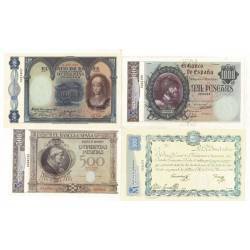 El Papel de la Peseta. Lote de 14 billetes facsímil