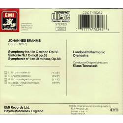 Brahms - Symphonie No. 1 in C Minor. Klaus Tennstedt. CD