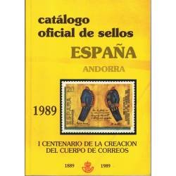 Catálogo Oficial de Sellos España Andorra 1989. I Centenario de la Creación del Cuerpo de Correos