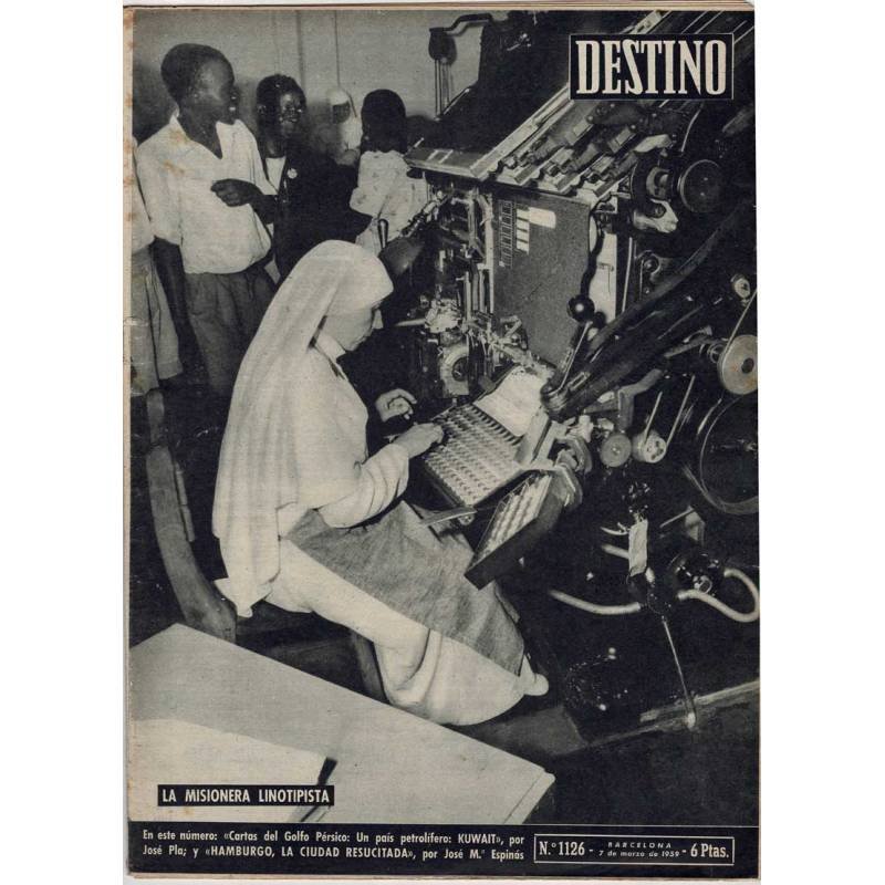 Revista Destino No. 1126. 7 marzo 1959. La misionera linotipista