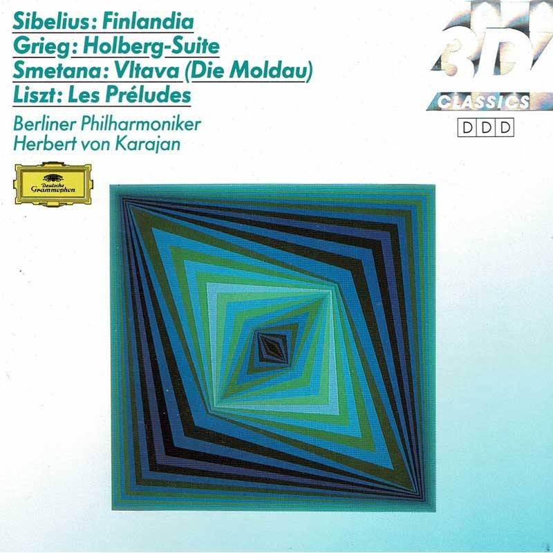 Sibelius, Grieg, Smetana, Liszt. Karajan - Finlandia / Holberg Suite / Vltava / Les Préludes. CD