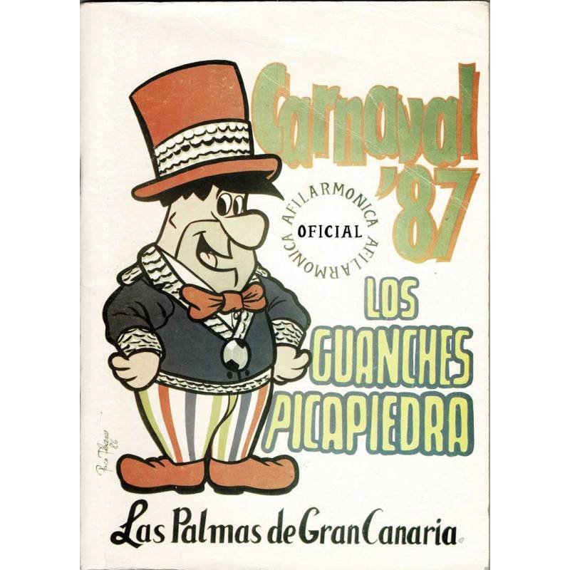 Los Guanches Picapiedra. Libreto Carnaval 87 Las Palmas de Gran Canaria