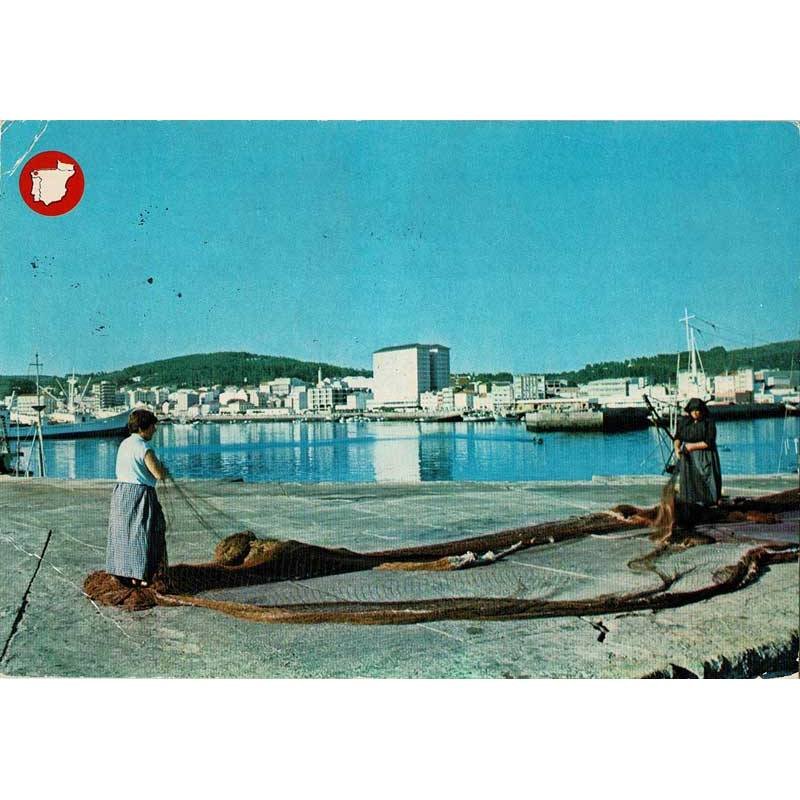 Postal Coruña. Santa Eugenia de Riveira. Vista parcial desde el Puerto No. 145