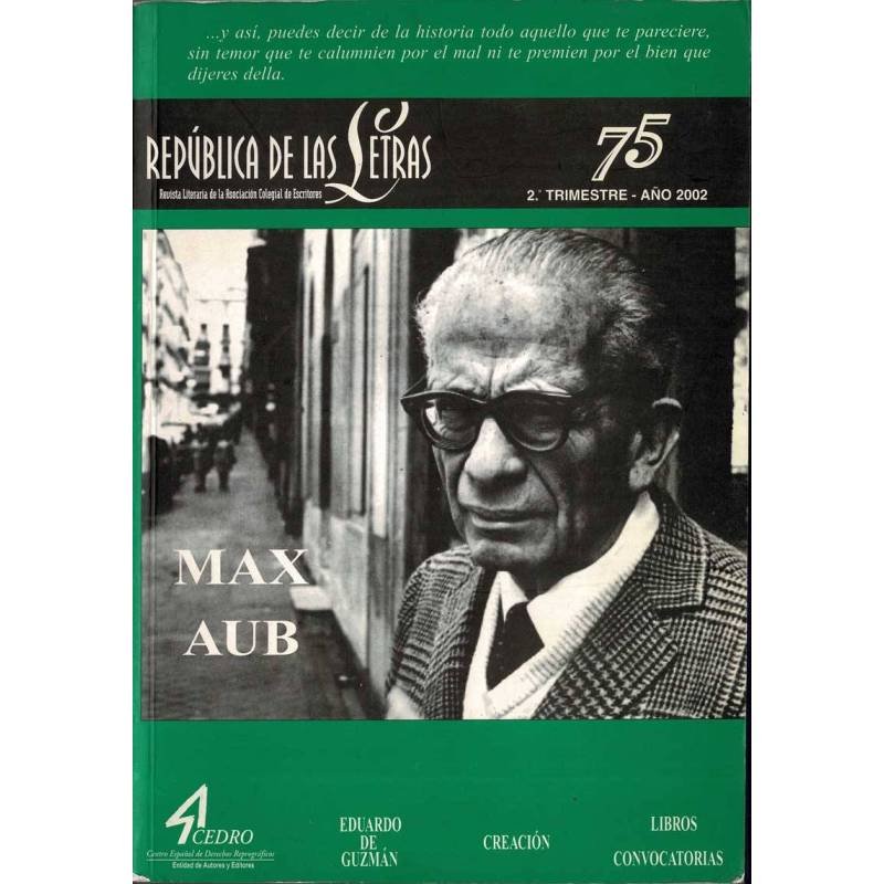 República de las Letras No. 75. 2002. Max Aub