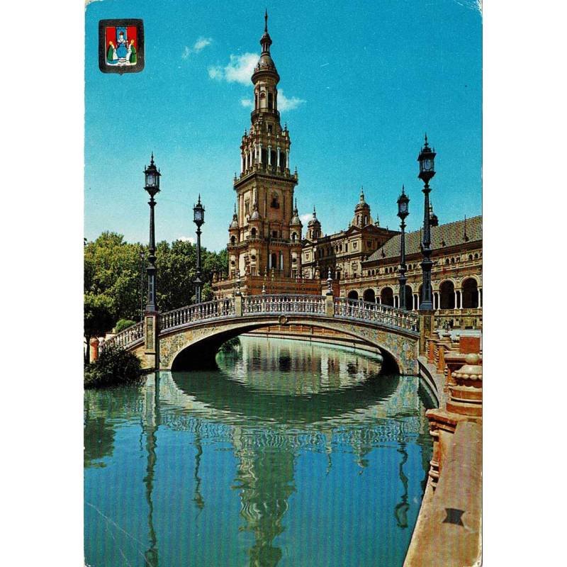 Postal Sevilla. Estanque de la Plaza de España No. 41, 1970