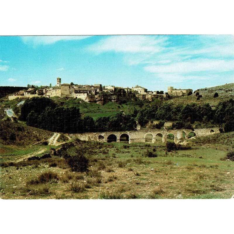 Postal Segovia. Pedraza de la Sierra. Vista general y Acueducto de La Alameda