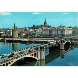 Postal Sevilla. Puente de San Telmo y vista parcial No. 21