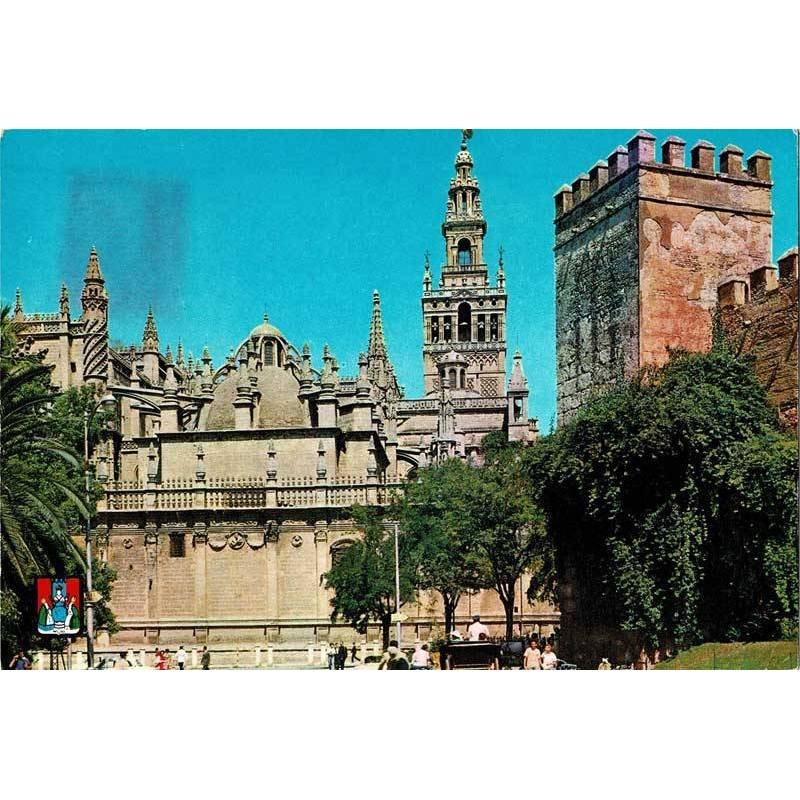 Postal Sevilla. La Catedral y Torre del Alcázar No. 3