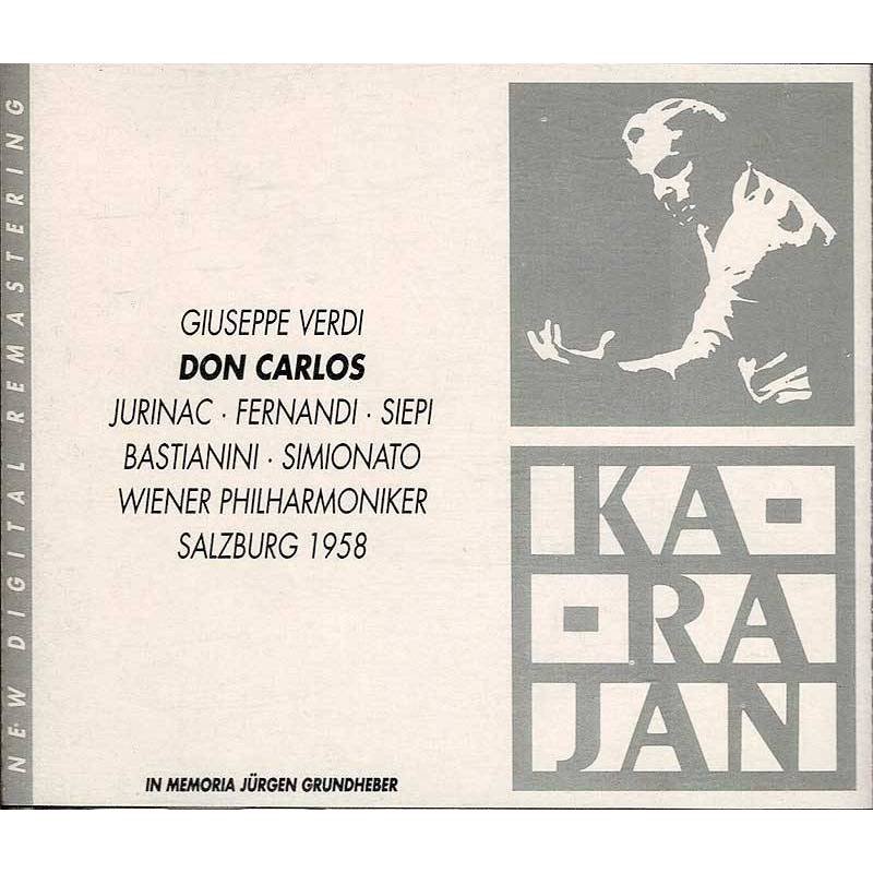 Giuseppe Verdi. Karajan - Don Carlos. In memoria Jürgen Grundheber. 2 x CD