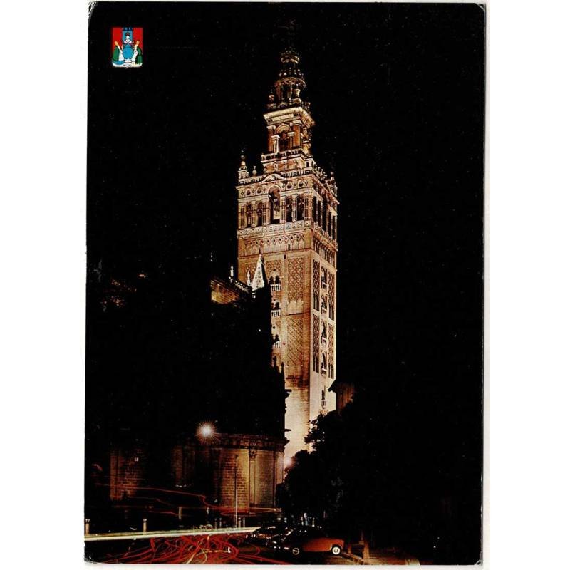 Postal Sevilla. La Giralda. Vista nocturna No. 26