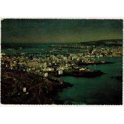 Postal Canarias. Las Palmas de Gran Canaria. Vista general de noche