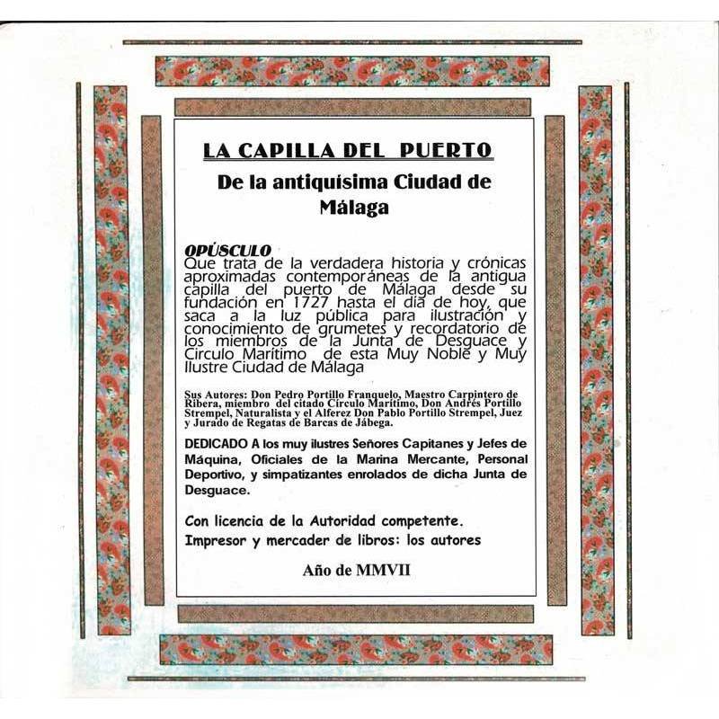La Capilla del Puerto de la antiquísima Ciudad de Málaga (dedicado) - Pedro, Andrés y Pablo Portillo