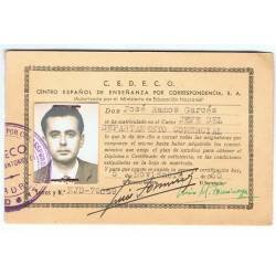 Carnet de Jefe del Departamento Comercial expedido por CEDECO. 1965