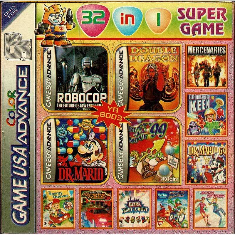 Pack de 32 juegos en un cartucho para Game Boy Color Advance