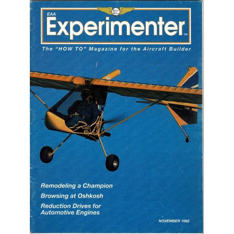 EAA Experimenter. Magazine for the Aircraft Builder. Vol. 12 No. 11, 1992