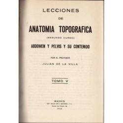 Lecciones de Anatomía Topográfica. 6 tomos en 2 volúmenes - Julián de La Villa