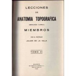 Lecciones de Anatomía Topográfica. 6 tomos en 2 volúmenes - Julián de La Villa