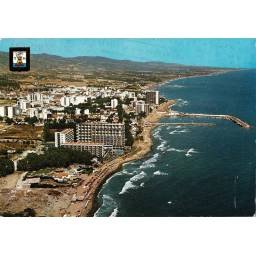 Postal Málaga. Marbella. Vista parcial aérea No. 62 A. Escudo de Oro. Circulada