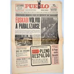 Diario Pueblo No. 12888. 17 febrero 1981. Euskadi volvió a paralizarse