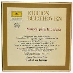 Edición Beethoven. Música para la escena. Oberturas completas. Música para Egmont. Karajan. 3 x LP