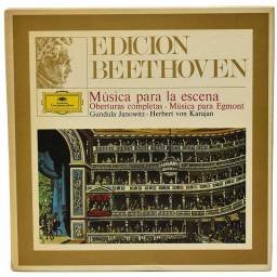 Edición Beethoven. Música para la escena. Oberturas completas. Música para Egmont. Karajan. 3 x LP