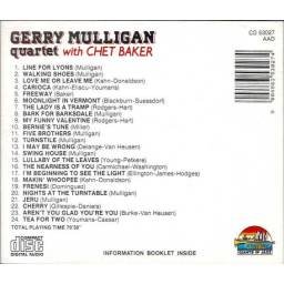 Gerry Mulligan Quartet with Chet Baker. CD