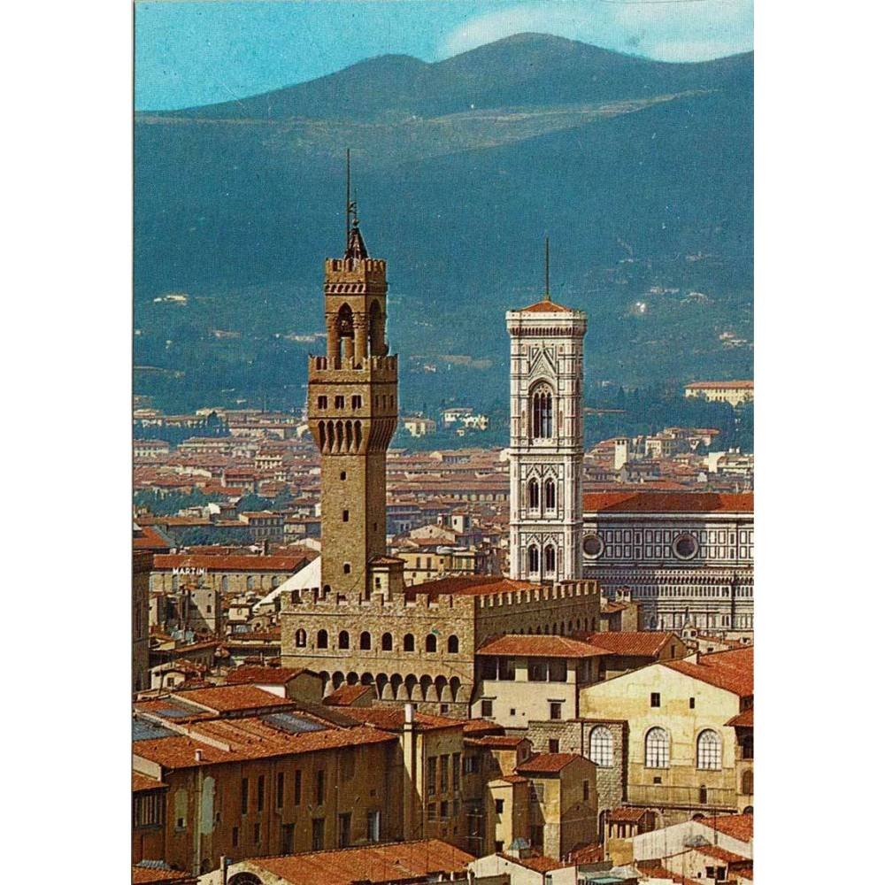 Postal Italia. Firenze. Torre d'Arnolfo e Campanile di Giotto