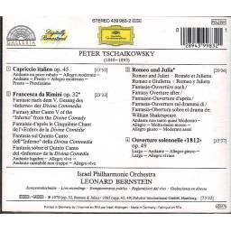 Peter Tschaikowsky - Ouverture 1812. Romeo & Julia. Capriccio Italien. Franscesca a Rimini. CD