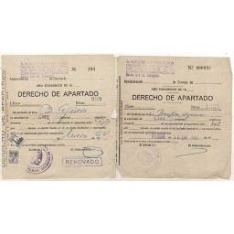 Dos recibos Derecho de...