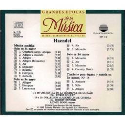 Grandes Épocas de la Música. Haendel - Música acuática. Suites. Concierto para órgano No. 15. CD