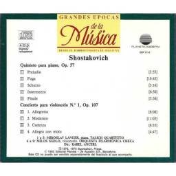 Grandes Épocas de la Música. Shostakovich - Quinteto para piano Op. 57. Concierto violoncelo Op. 107. CD