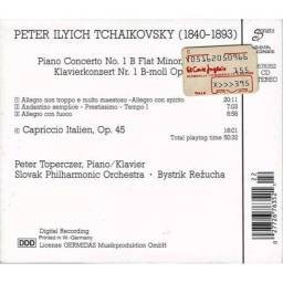 Peter Ilyich Tchaikovsky - Piano Concerto No. 1, Op. 23 / Capriccio Italien, Op. 45. CD