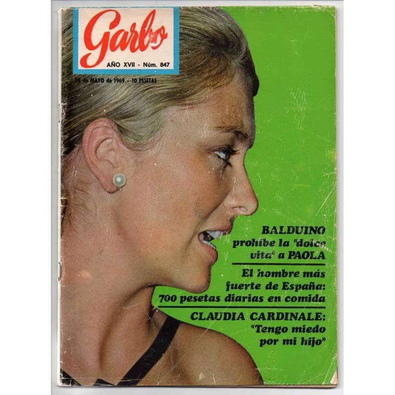 Revista Garbo Nº 847 - 28-05-1969 - Richard Antony, Paola, Claudia Cardinale, Liz Taylor, Adamo