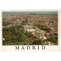 Postal Madrid. Palacio Real. Vista aérea