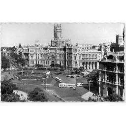 Postal Madrid. Plaza de Cibeles y Palacio de Comunicaciones No. 4 (Pedro Longás a F.G. Craviotto)