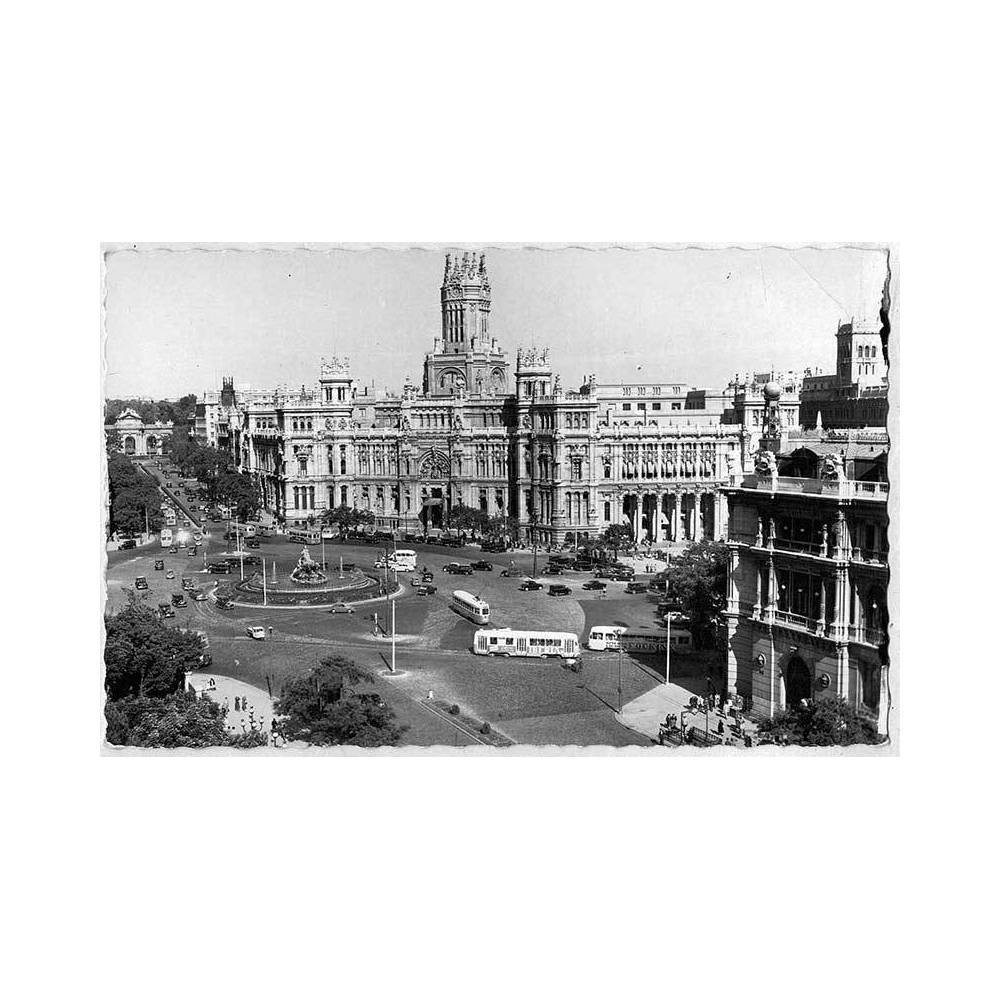 Postal Madrid. Plaza de Cibeles y Palacio de Comunicaciones No. 4 (Pedro Longás a F.G. Craviotto)