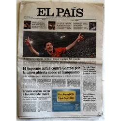 Liga de Campeones. Triplete. El País 28-05-2009. El Barça se corona como el mejor equipo del mundo