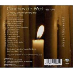 Giaches de Wert - Collegium Musicum Amsterdam - O Mors, Quam Amara Est. Motets, Book I (1566). CD