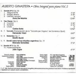 Alberto Ginastera - Obra Integral Para Piano 2. CD