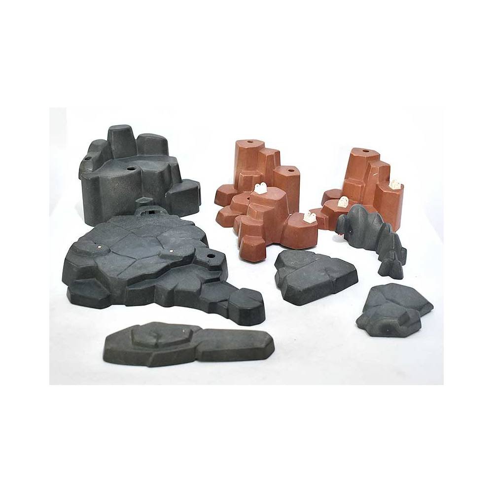 Playmobil. Lote de plataformas bases rocas escenario. 9 piezas