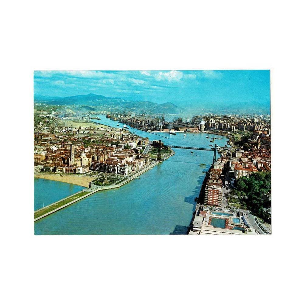 Postal Vizcaya. Bilbao. Vista panorámica aérea, Puente de Vizcaya No. 57