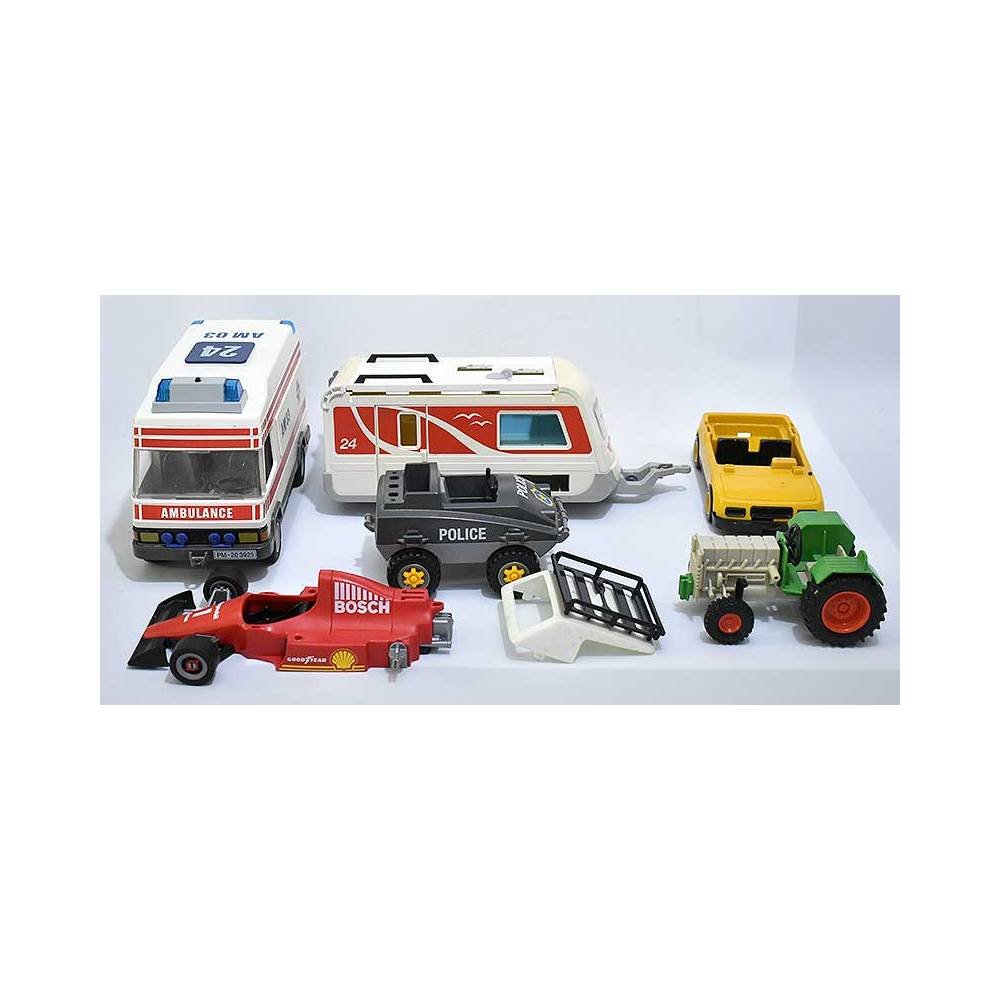 Playmobil. Lote de vehículos y piezas para desguace