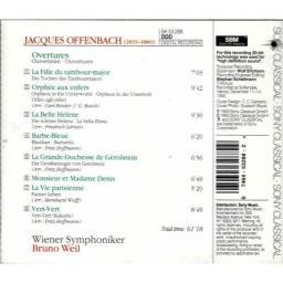 Offenbach, Wiener Philharmoniker, Bruno Weil - Offenbach Overtures. CD